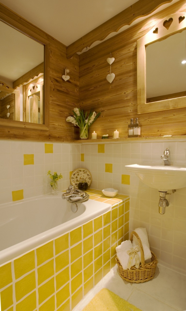 introdurre l'accento di piastrelle gialle Idee per piastrelle da bagno con colori per piastrelle