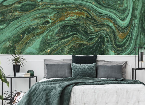 Foto tapete za spavaću sobu u zelenim tonovima