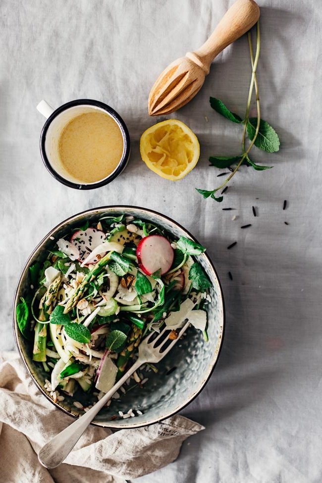 La seconde salade printanière : Les ingrédients de la vinaigrette :