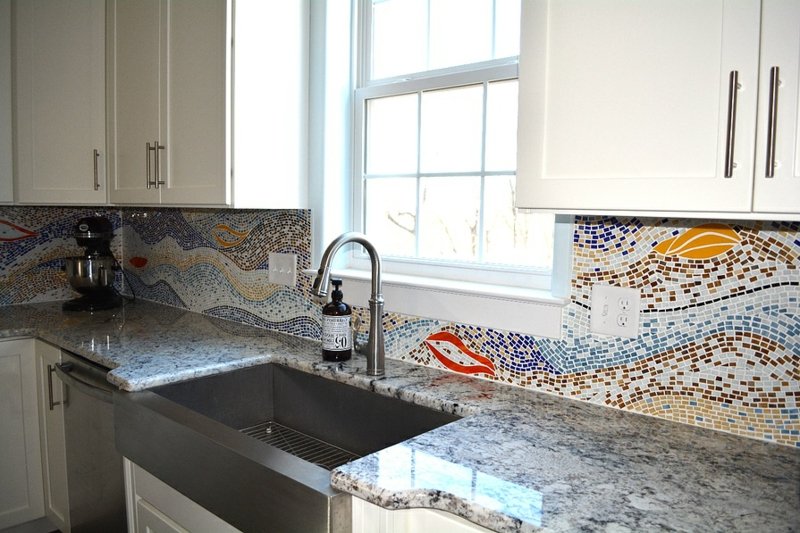 mosaïque de verre dans la cuisine