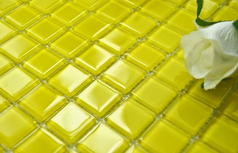 carreaux de mosaïque de verre jaune
