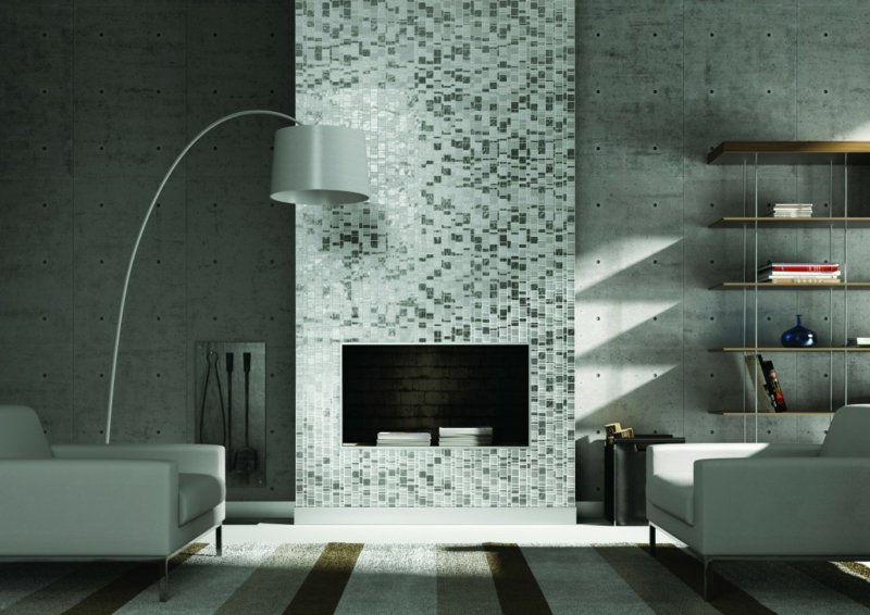 Mosaïque de verre accents modernes dans le salon