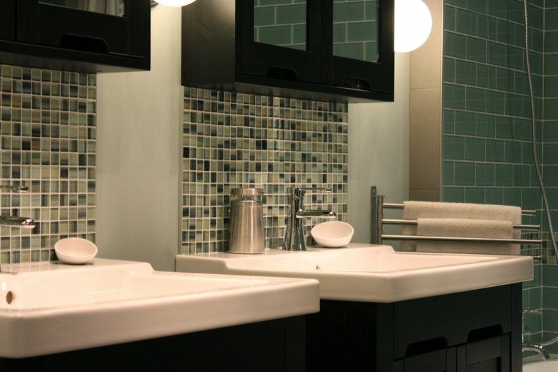 mosaïque de verre vert