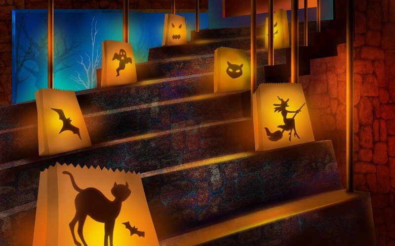 Lanterne impressionanti della decorazione di Halloween fatte di carta