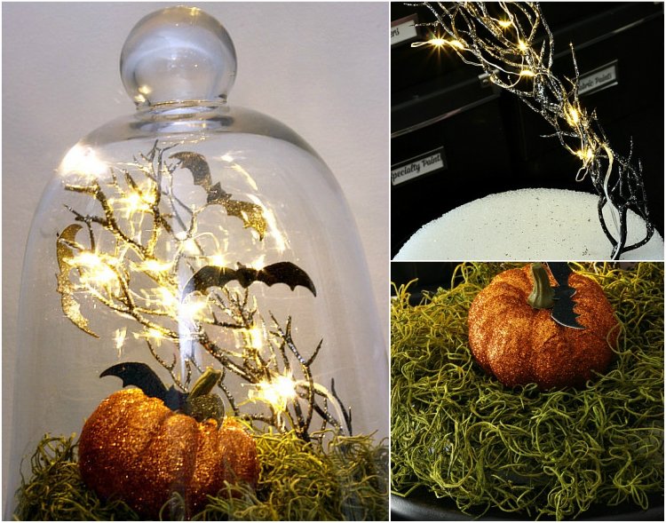 Decorazione di Halloween sotto un aspetto meraviglioso di una campana di vetro