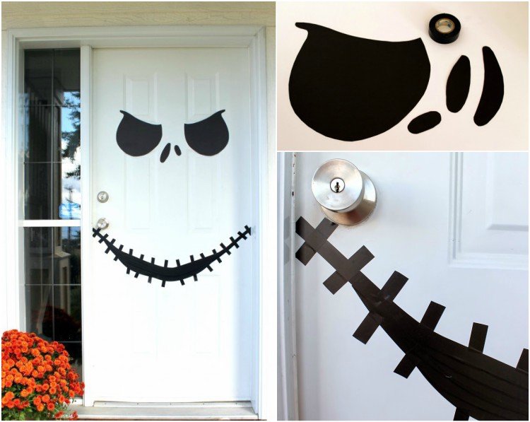 Decorare la porta d'ingresso spaventosa