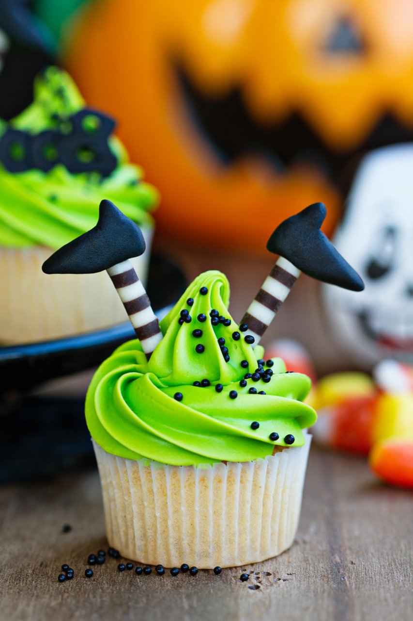 Halloween boszorkányok cupcake Halloween boszorkányok cupcake