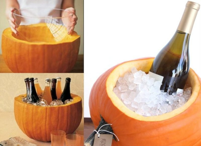 Faire un refroidisseur de champagne avec de la citrouille Des citrouilles sculptent des refroidisseurs à champagne