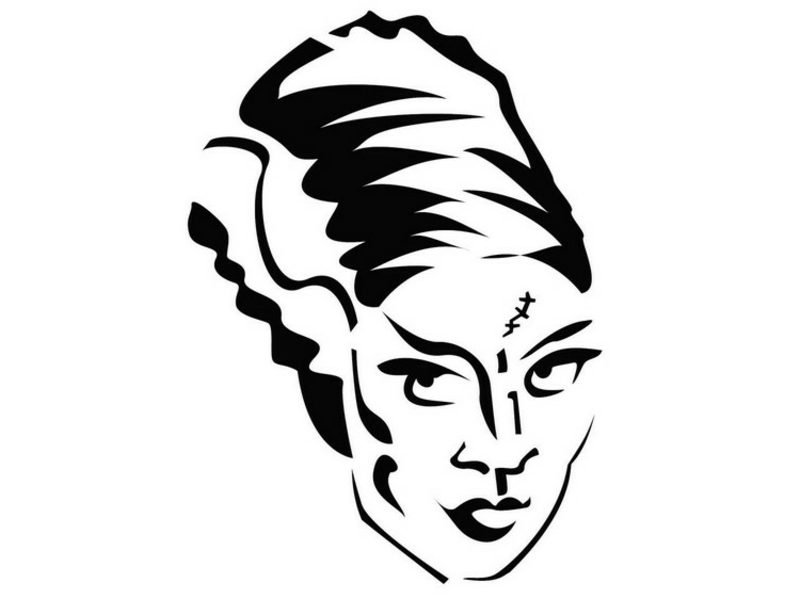La fiancée de Frankenstein Modèle de citrouille La mariée de Frankenstein