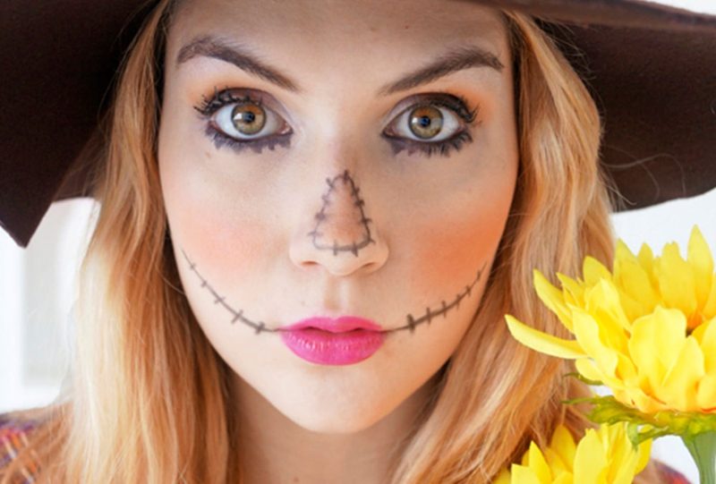 Halloween make up egyszerűen varrások szája orrát