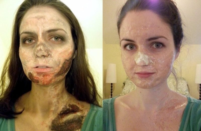 A Halloween egyszerűen zombi mesterséges bőrt alkot
