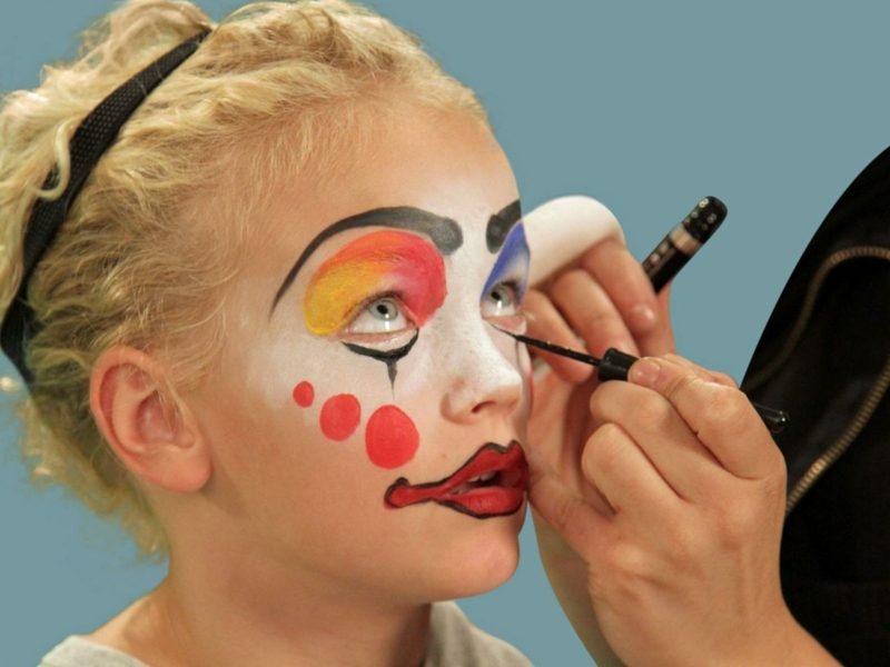 Halloween arcfestés gyerekek bohóc