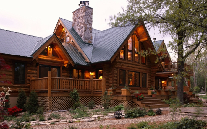 façade de maison rustique avec du bois idées de façade de maison rustique en bois