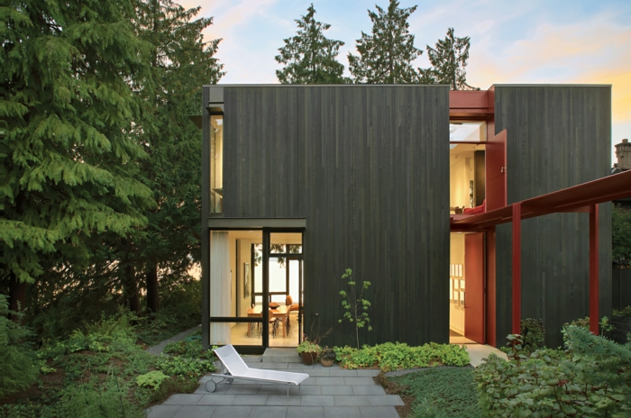 façade en bois et ses abords Idée de vie revêtue de façade de maison de construction