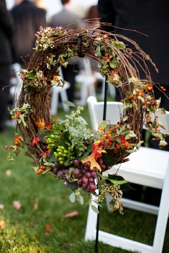 matrimonio autunnale ghirlanda autunnale fai da te idee per la decorazione del matrimonio
