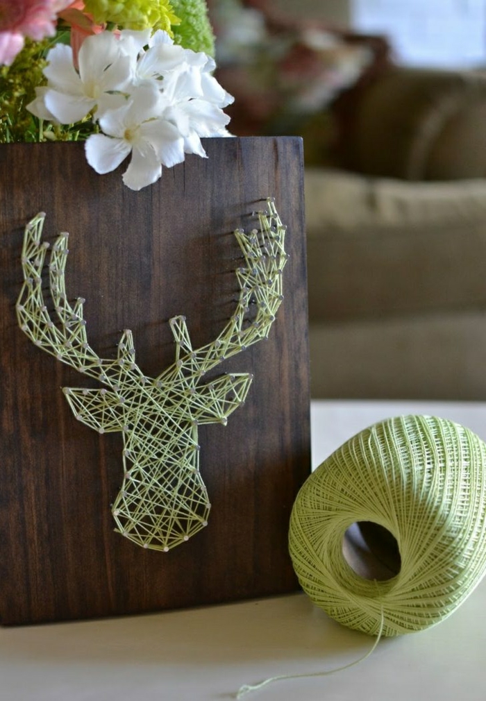idées de bricolage pour tricoter déco bois de cerf déco tête de cerf déco