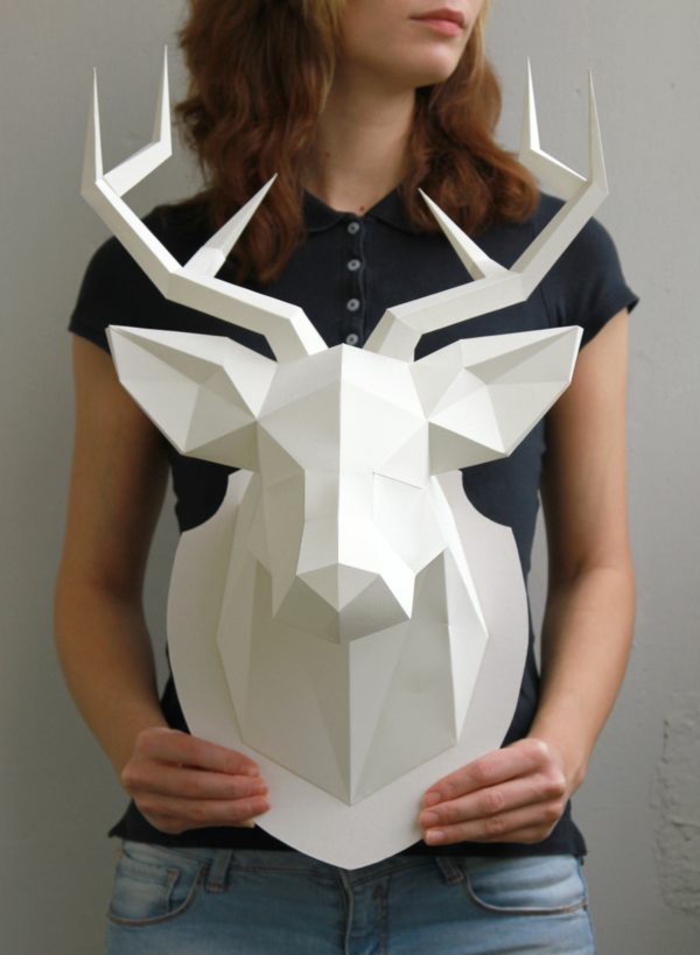 idée de bricolage en papier Deko Deer Deer Bois de Cerf Décoration Murale Deko Tête De Cerf