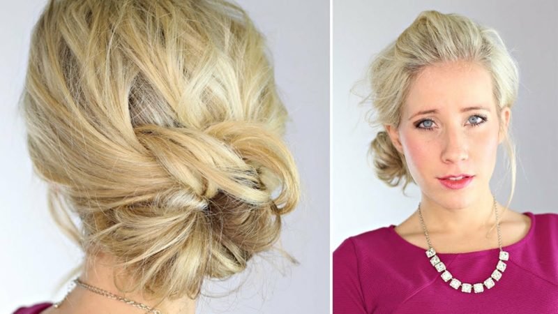 lagane frizure s čvorovima podignuta frizura