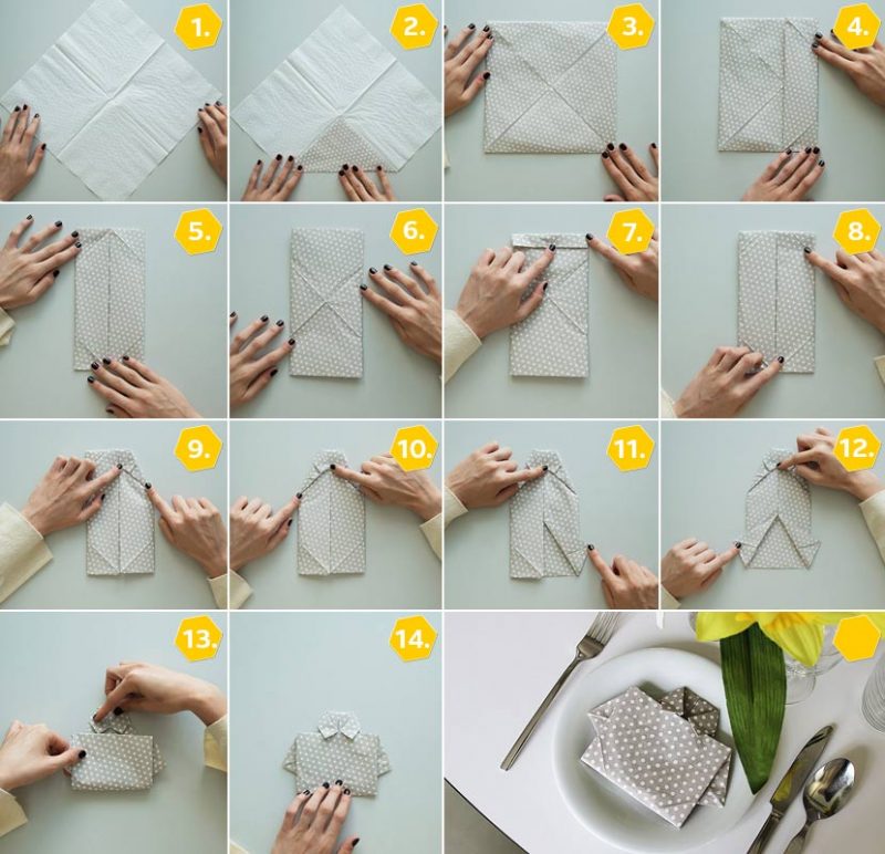 serviettes de mariage étape par étape