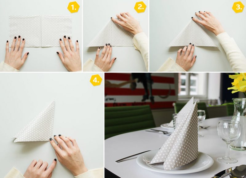 serviettes de mariage étape par étape