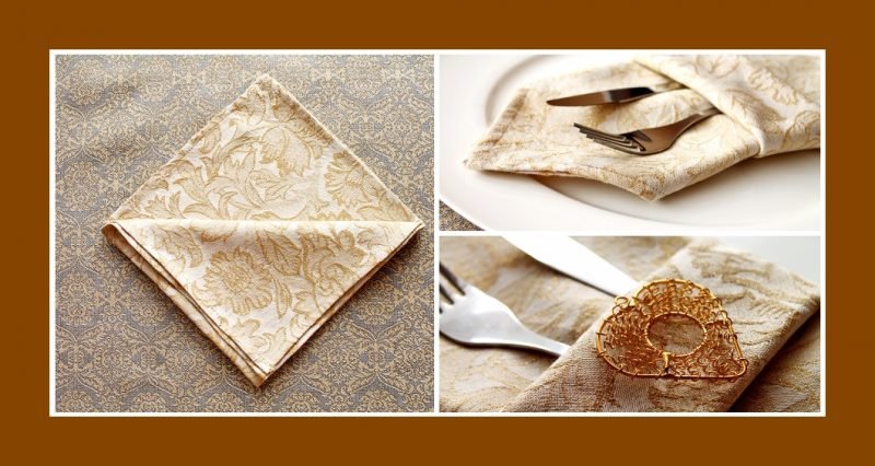 sac à couverts de serviettes de mariage