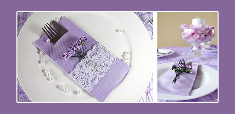 sac à couverts de serviettes de mariage