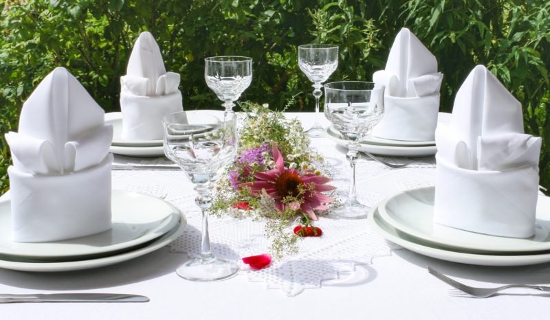 serviettes de mariage lys