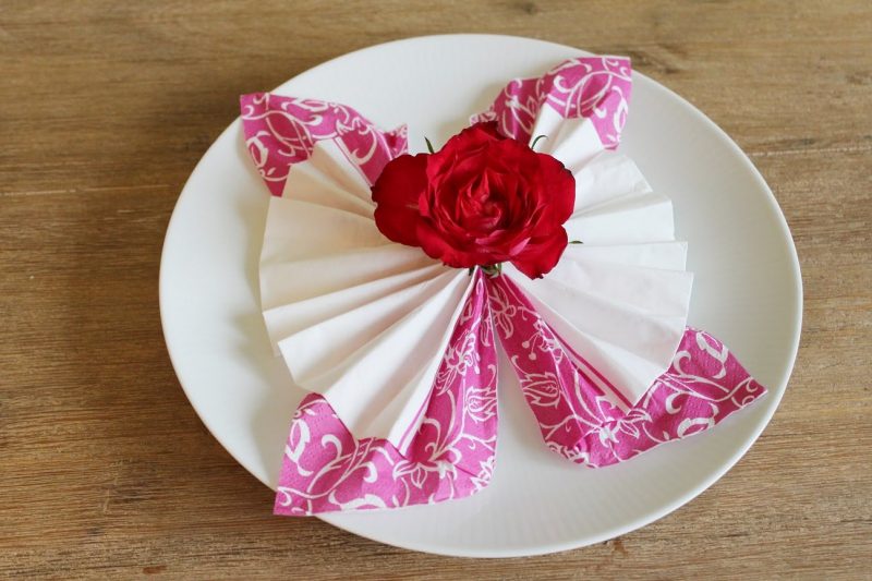 serviettes de mariage papillon