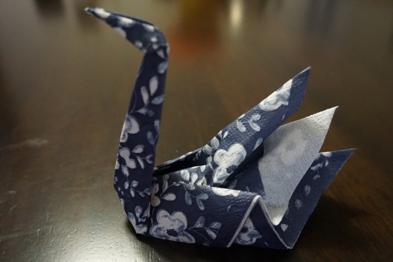 serviettes de mariage cygne