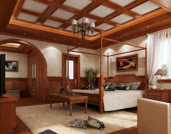 hálószoba bútorok rögzíteni a mennyezeti burkolat készült halo fából készült mennyezet