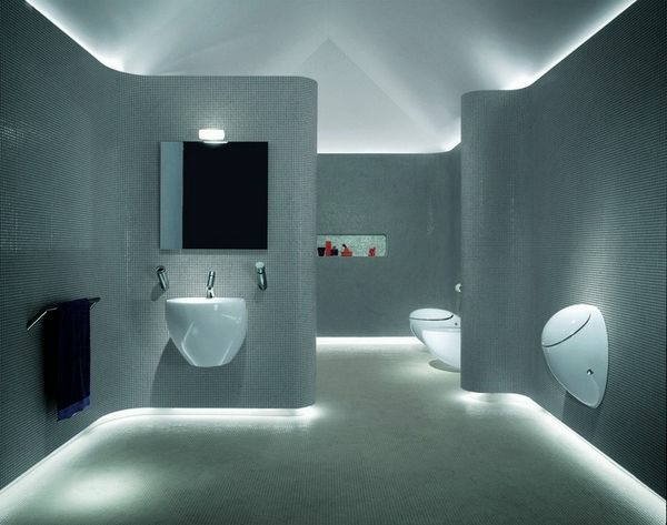 strisce led bagno illuminazione indiretta design moderno bagno