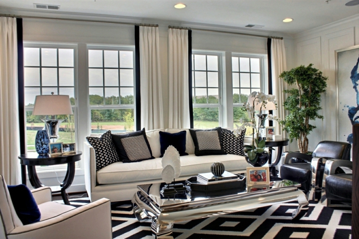 intérieur avec des accents noirs idées de design d'intérieur de design de salon