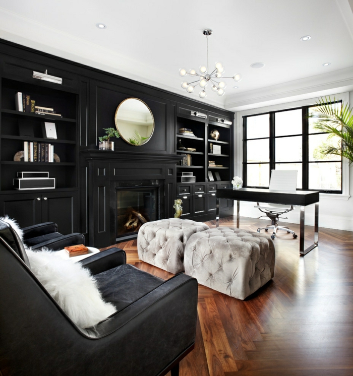 meuble noir pour le bureau design d'appartement idées de design d'intérieur design de chambre