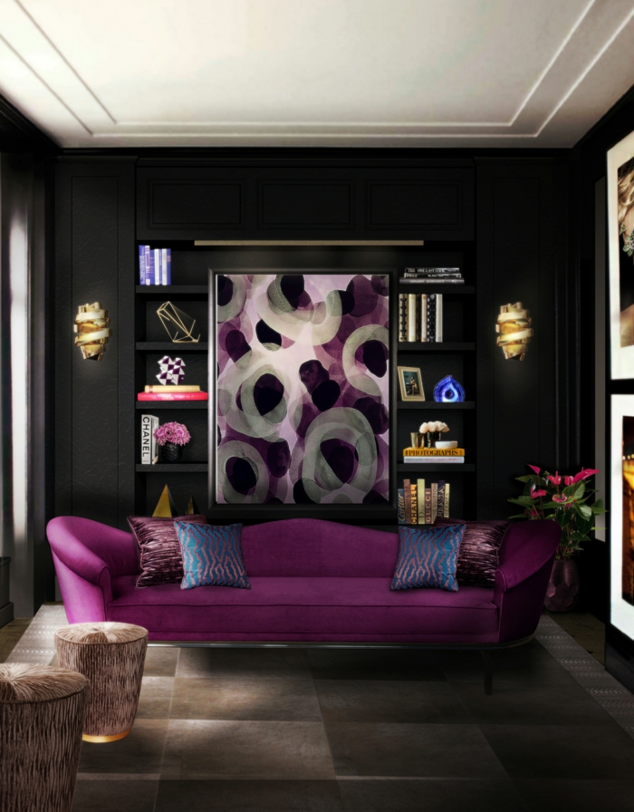 intérieur en noir idées de décoration d'intérieur de salon design couleur