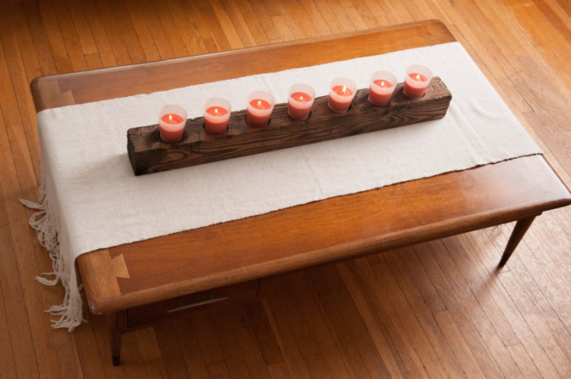 Houten kandelaar