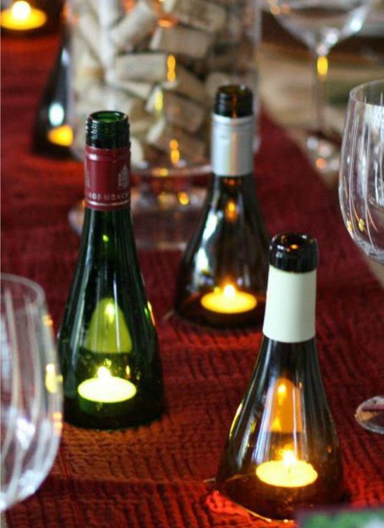 Doppen voor kaarsen van geslepen flessen