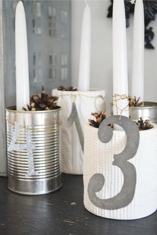 Kerstkandelaar uit blik