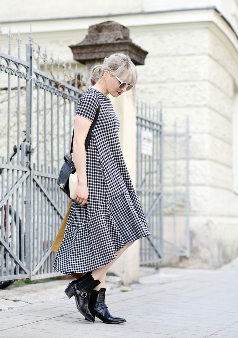 Divatirányzatok téli kockás minta Vichy kockás