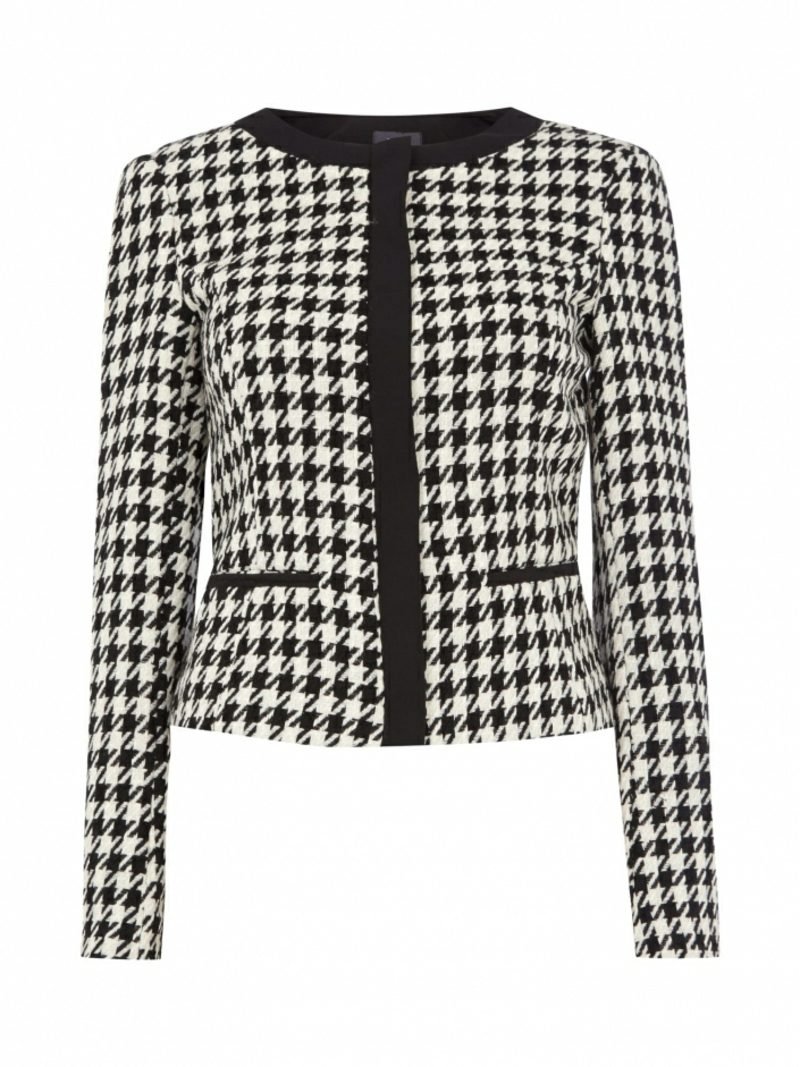 Ellenőrizze a fekete -fehér Pepita felső elegáns mintáját