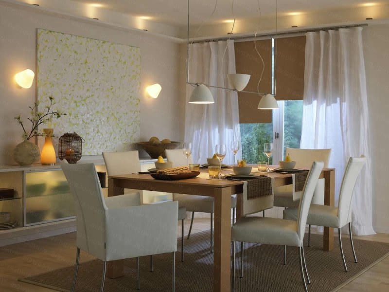 luce indiretta nella sala da pranzo secondo il feng shui