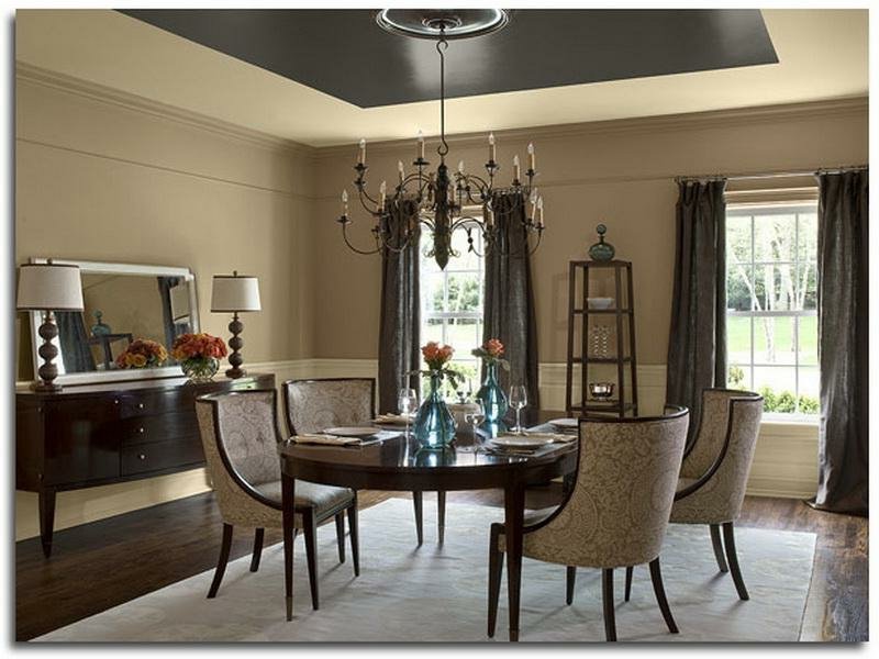 colori marroni nella sala da pranzo secondo il feng shui