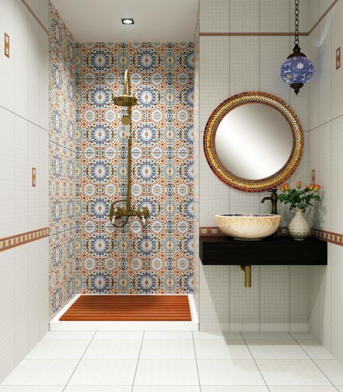 conception de salle de bain avec des carreaux espagnols carreaux colorés carreaux de céramique idées de carreaux
