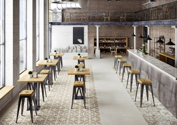 Deko produžen dizajn sobe s keramičkim pločicama