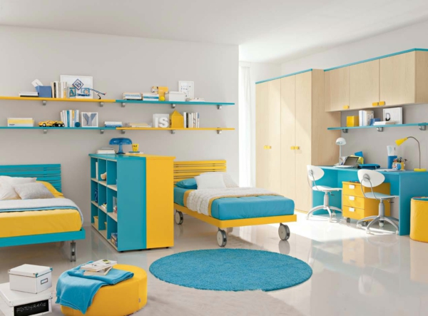 szobaosztás ifjúsági szoba két fiú számára ötletek a gyermekszobák díszítésére