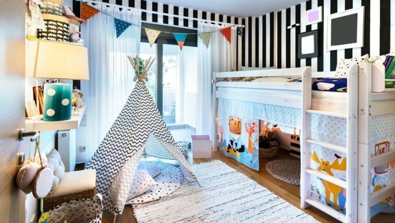 Dječje sobe okomito slikaju prugaste uzorke