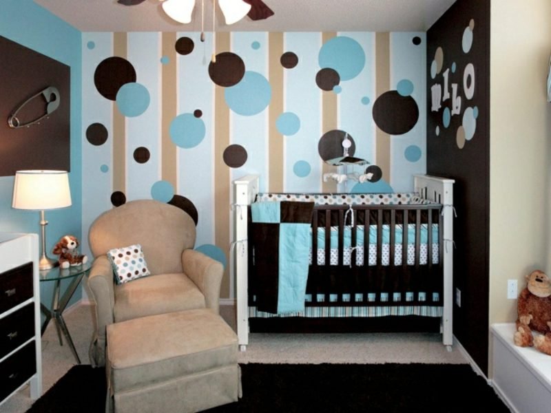 Dječja soba boje akcent zid uzorak točkica