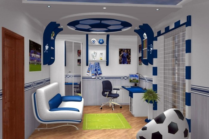 Décoration de chambre d'enfant, idées d'intérieur de design de football 3D Chelsea Décoration de chambre d'enfant, idées d'intérieur de design de football 3D Chelsea