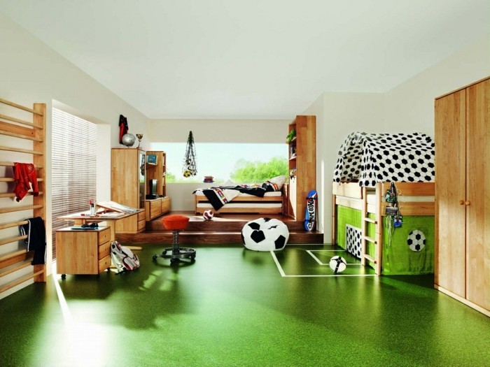 Décoration de chambre d'enfants design de football idées d'intérieur étage ligne blanche Décoration de chambre d'enfants design de football idées d'intérieur étage ligne blanche