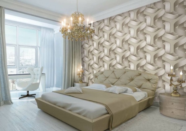 Lustre chambre à coucher de luxe en beige et blanc lustre chambre luxueux touch lumineux intérieur