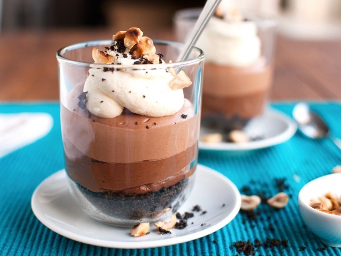 csokoládés nutella sajttorta egy pohárban